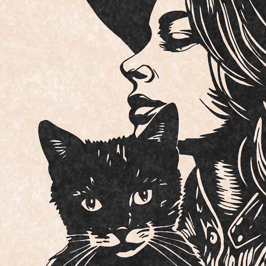 Cowgirl And Her Cat
