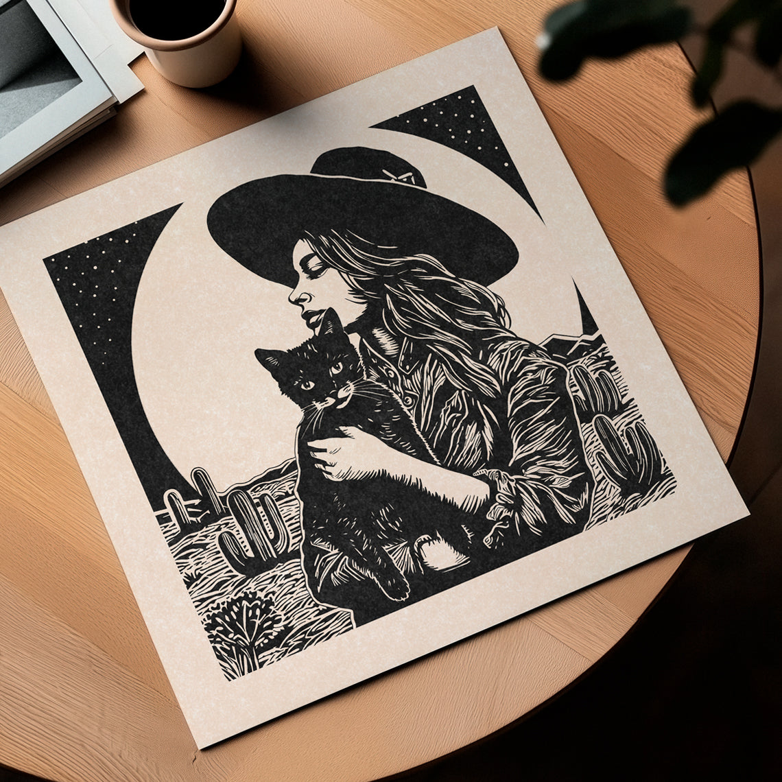 Cowgirl And Her Cat