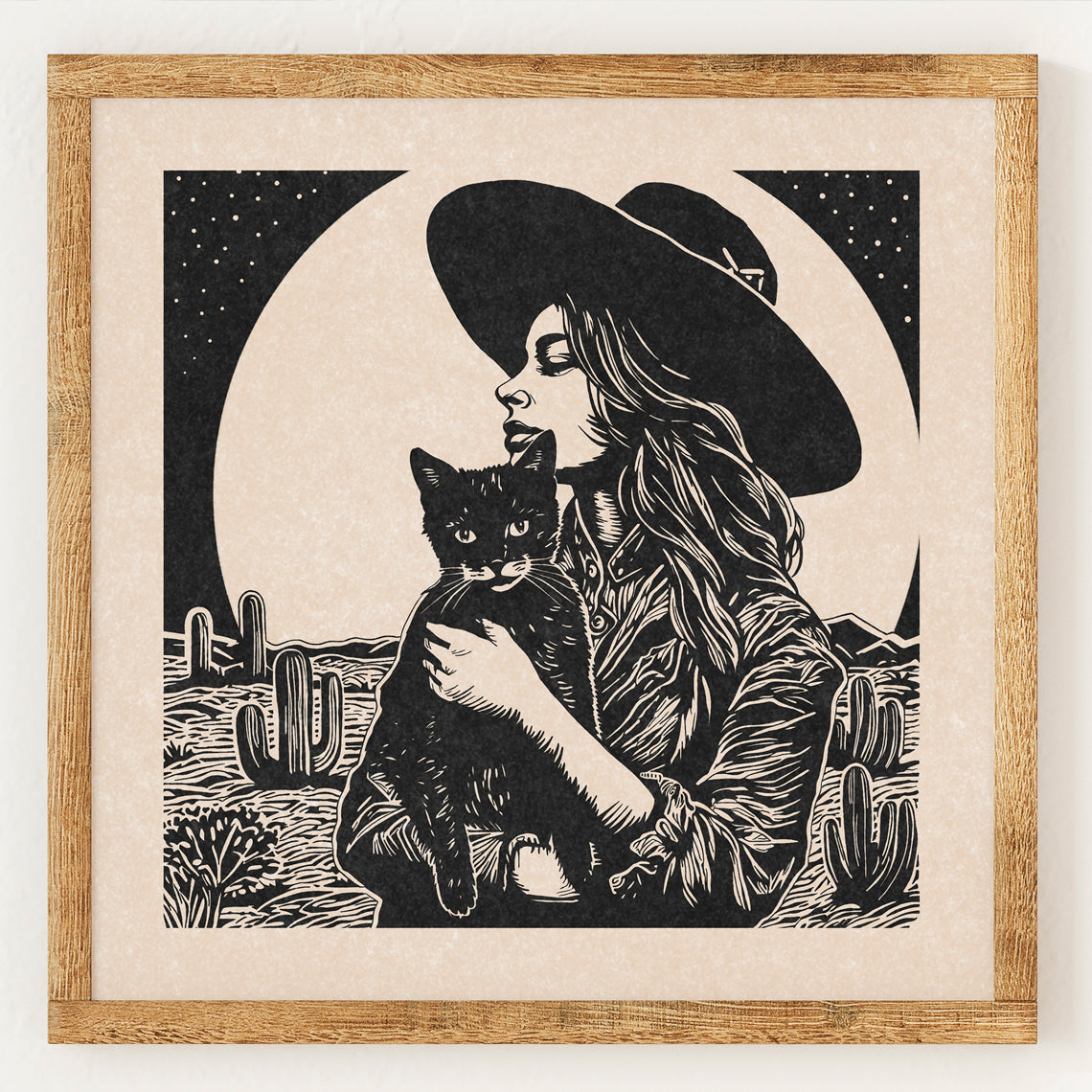 Cowgirl And Her Cat