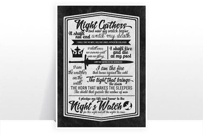 Game of Thrones - The Night's Watch Oath Version 2 - MANY SIZES - Modern Retro Vintage GOT Jon Snow Typography Art Print