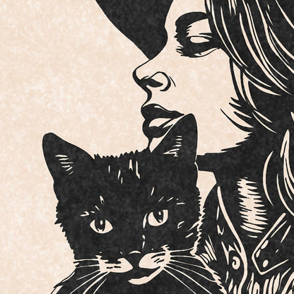 Cowgirl And Her Cat