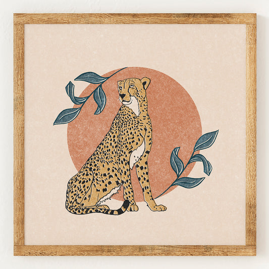 Guépard en terre cuite