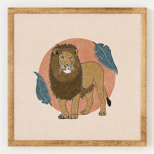 Lion en terre cuite