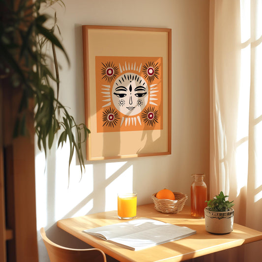 Soleil orange dans toute sa splendeur